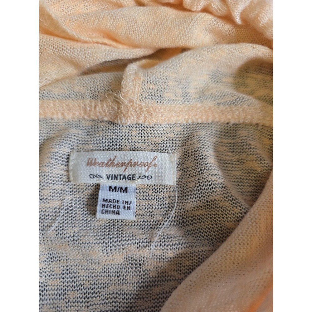 Weatherproof Vintage Hoodie Peach Long Sleeve Pockets Sheer Lightweight Womens M - Picture 7 of 8